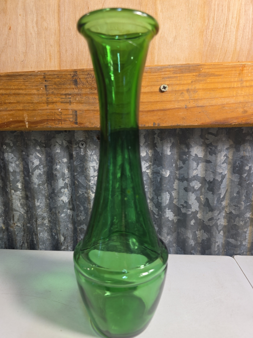 Vintage Wheaton Glass Emerald Green Vase, 1960's To 1970's, Mid-century Modern